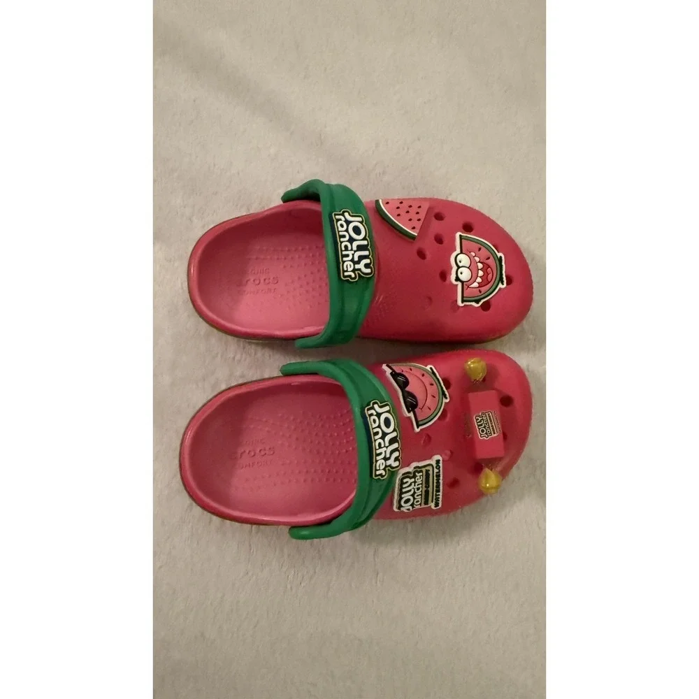 Crocs Jolly Rancher Limited Edition Pink Watermelon Clogs Size 9C Kids Sandals